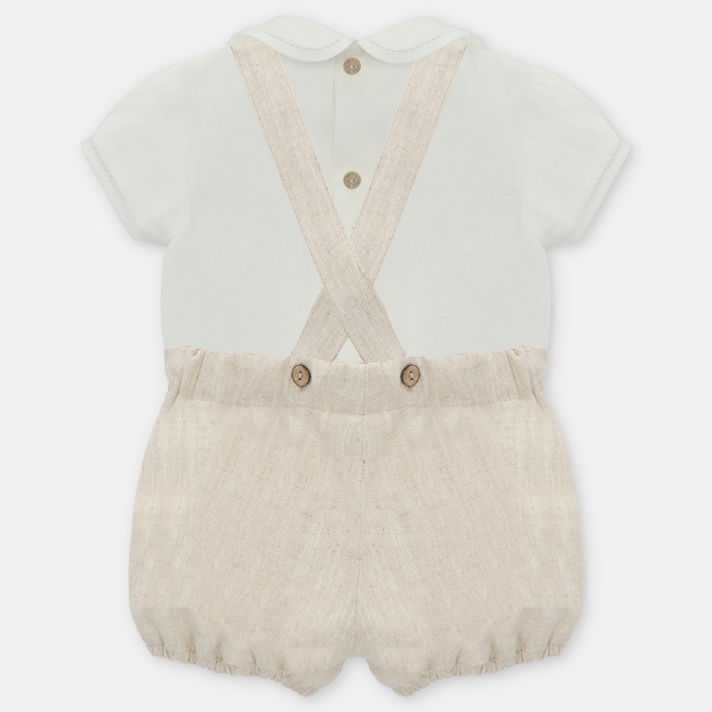 Salopette con camicia in lino
