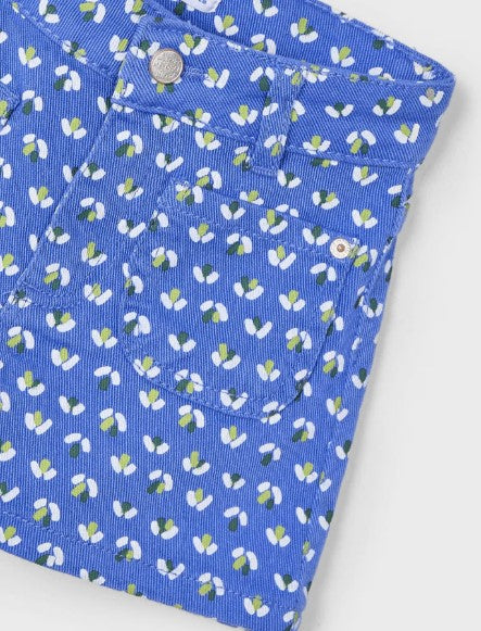 Short in denim stampato