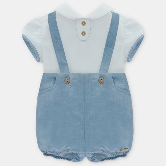 Salopette in lino con camicia