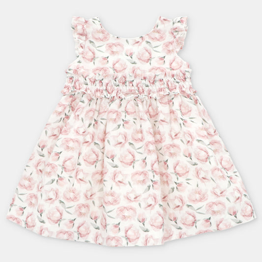 Abito in lino peonie