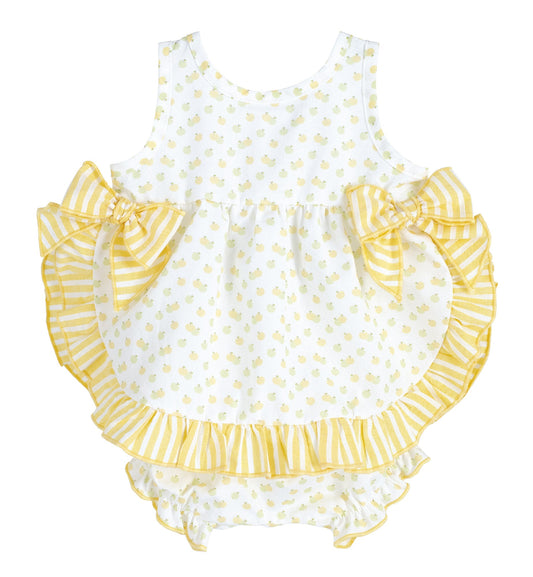 Completino blusa e coulotte con fiocchi