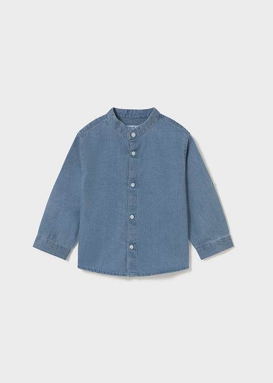 Camicia coreana in denim elastico