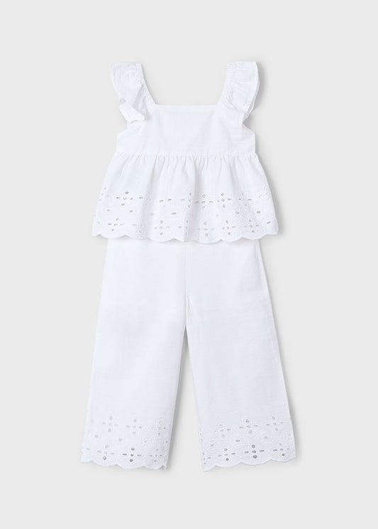 Completo top e pantalone traforato
