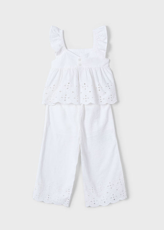 Completo top e pantalone traforato