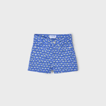 Short in denim stampato