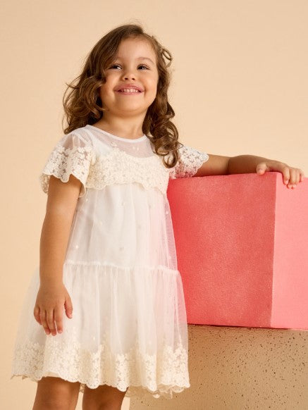 Abito in tulle ricamato
