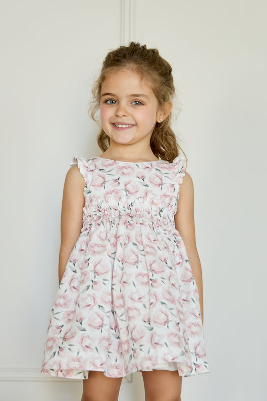 Abito in lino peonie